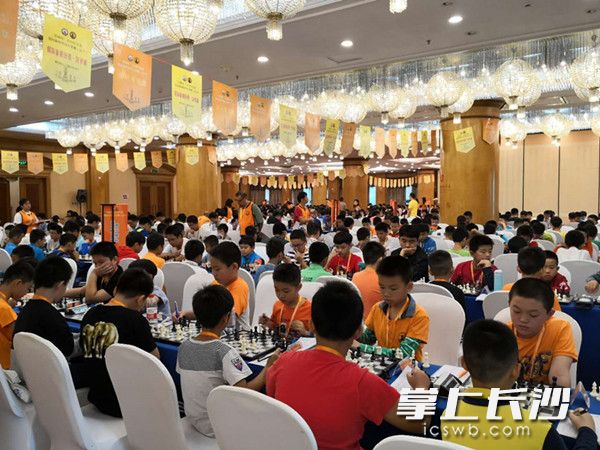 小棋手捉对厮杀。长沙晚报记者 宁莎鸥摄