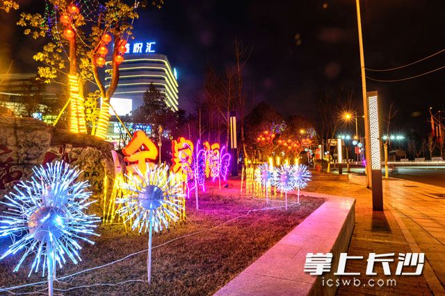    “全家福”主题彩灯年味十足。