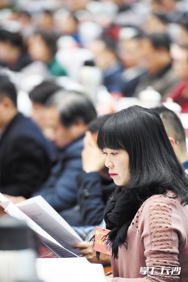 研读报告　　政协委员在会上认真阅读报告。