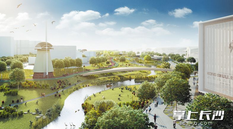 圭塘河畔的海绵城市示范公园井塘公园效果图。长沙晚报记者 李卓 翻拍