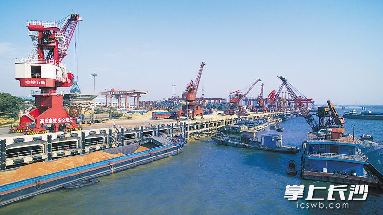 长沙霞凝港是长沙连通世界的“桥头堡”之一。　　长沙晚报记者 邹麟 摄