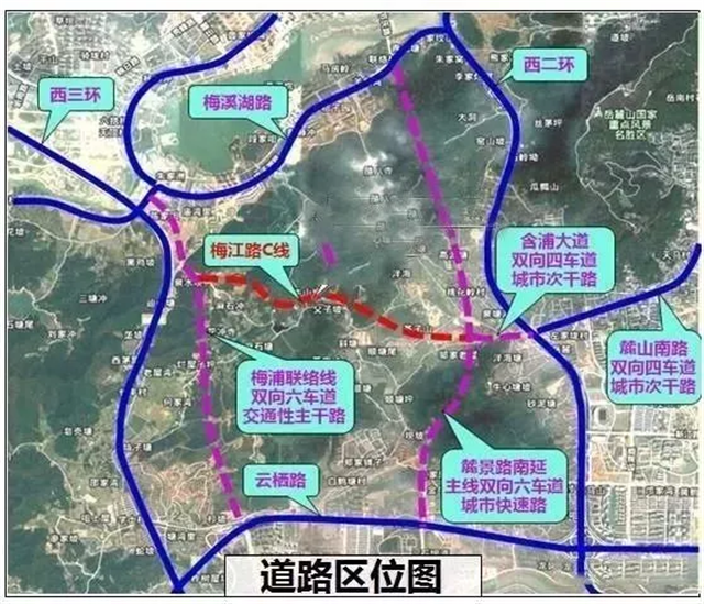 ▲ 麓景路南延道路区位图