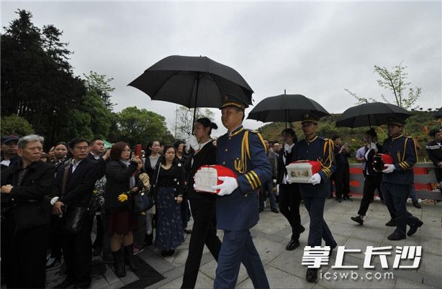 “2017丁酉清明抗战老兵集体安葬仪式”在＂唐人万寿园．抗战主题园＂举行.长沙晚报记者 王志伟 摄