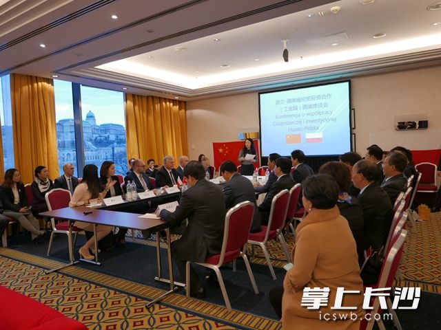 11月26日,波兰—湖南省经贸投资合作(工业园)圆桌座谈会在匈牙利布达佩斯举行。 通讯员 曾琪