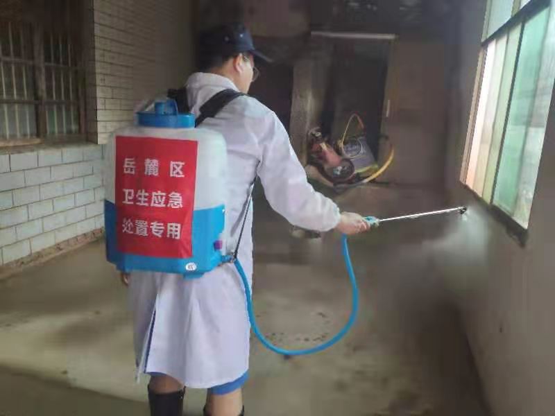 今天，岳麓区疾病预防控制中心联合坪塘街道社区卫生服务中心来到坪塘街道双湖村开展汛后消毒指导和防疫宣传。长沙晚报通讯员 何丹 供图