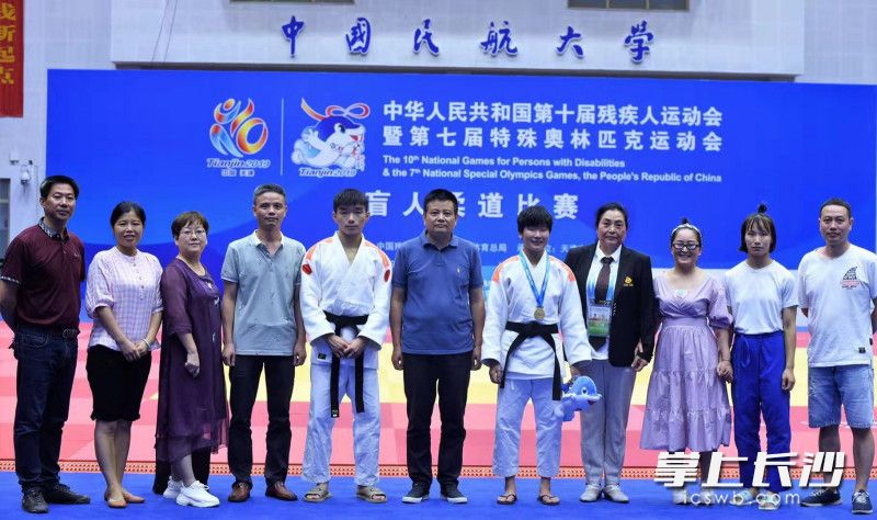 图为全国第十届残运会暨第七届特奥会盲人柔道比赛现场。长沙晚报通讯员 李梅摄