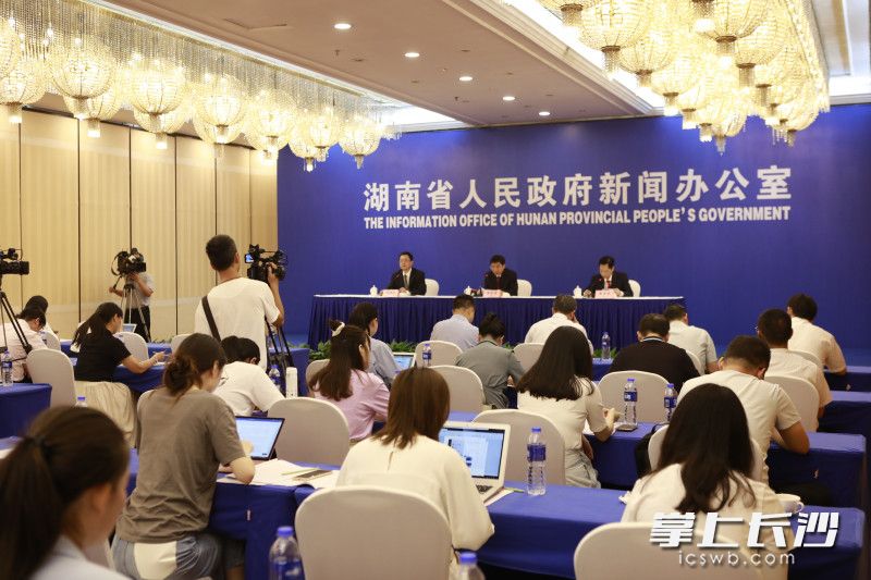 省政府新闻办组织召开湖南省庆祝新中国成立70周年系列新闻发布会第五场，介绍农业农村发展成就。 长沙晚报全媒体记者 钱娟 实习生 陈星霖 拍摄