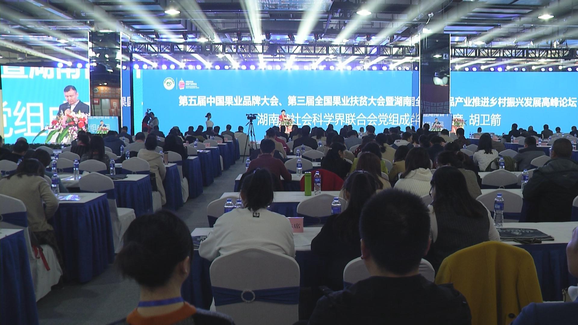 今日，第五届中国果业品牌大会、第三届全国果业扶贫大会暨湖南省千亿果品产业推进乡村振兴发展高峰论坛在长沙红星国际会展中心举行。  长沙晚报全媒体记者 钱娟 拍摄