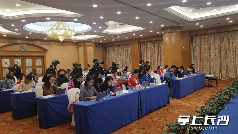 湖南省政协十二届三次会议新闻发布会现场。长沙晚报全媒体记者 周小华 摄