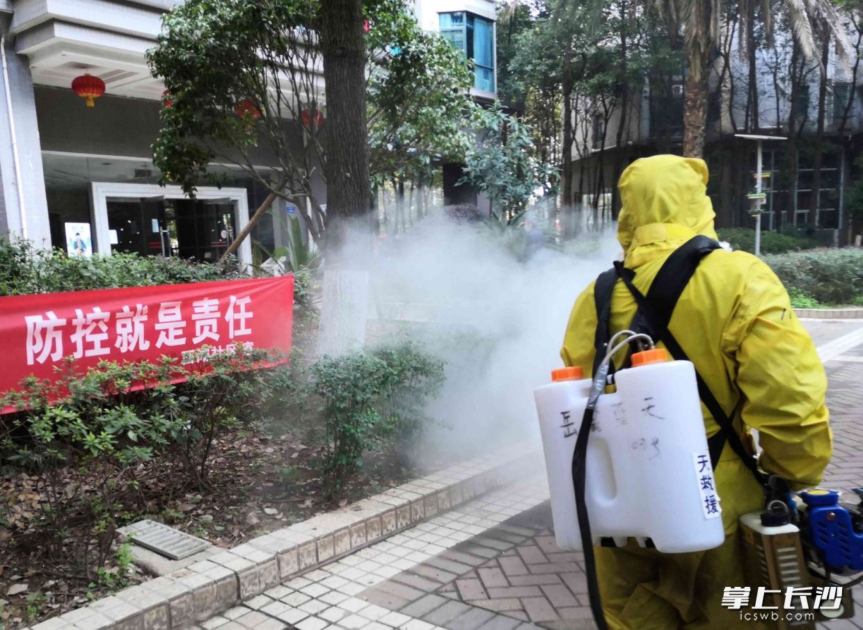 对居民小区的公共区域进行消杀。