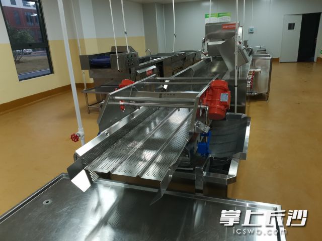 叶类蔬菜自动洗菜机。长沙晚报全媒体记者 王斌 摄影