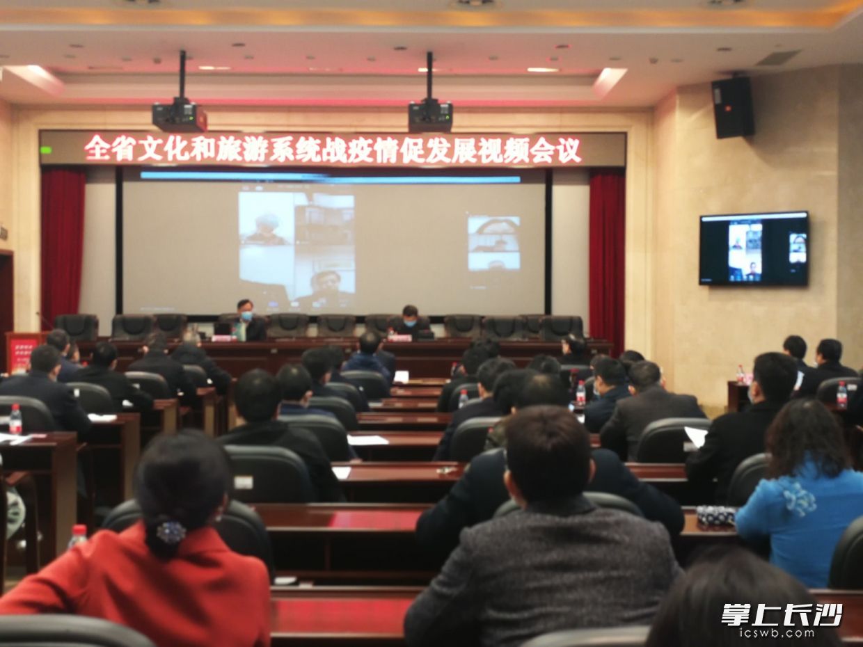 今日上午，全省文化和旅游系统战疫情促发展视频会议举行。