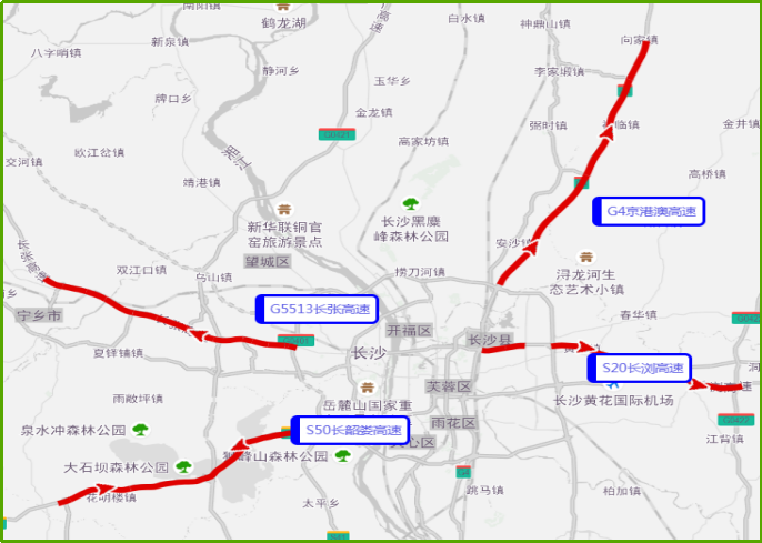 预计4月4日长沙市周边高速出城易拥堵缓行路段