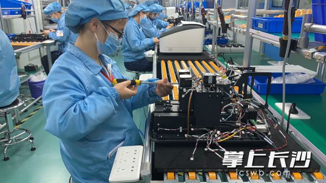 贺平（前）和同事们正在认真工作。长沙晚报通讯员祁艳摄