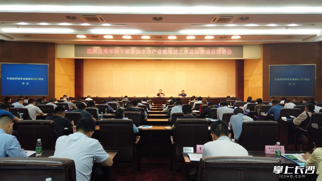 全市选派优秀年轻干部参加产业链推进工作总结暨动员部署会召开。长沙晚报通讯员曾楠 摄