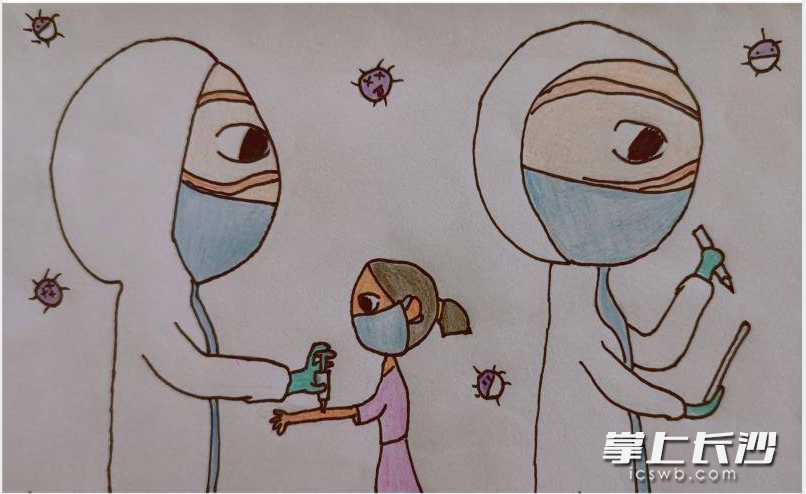 专家们给非洲小朋友做核酸检测。