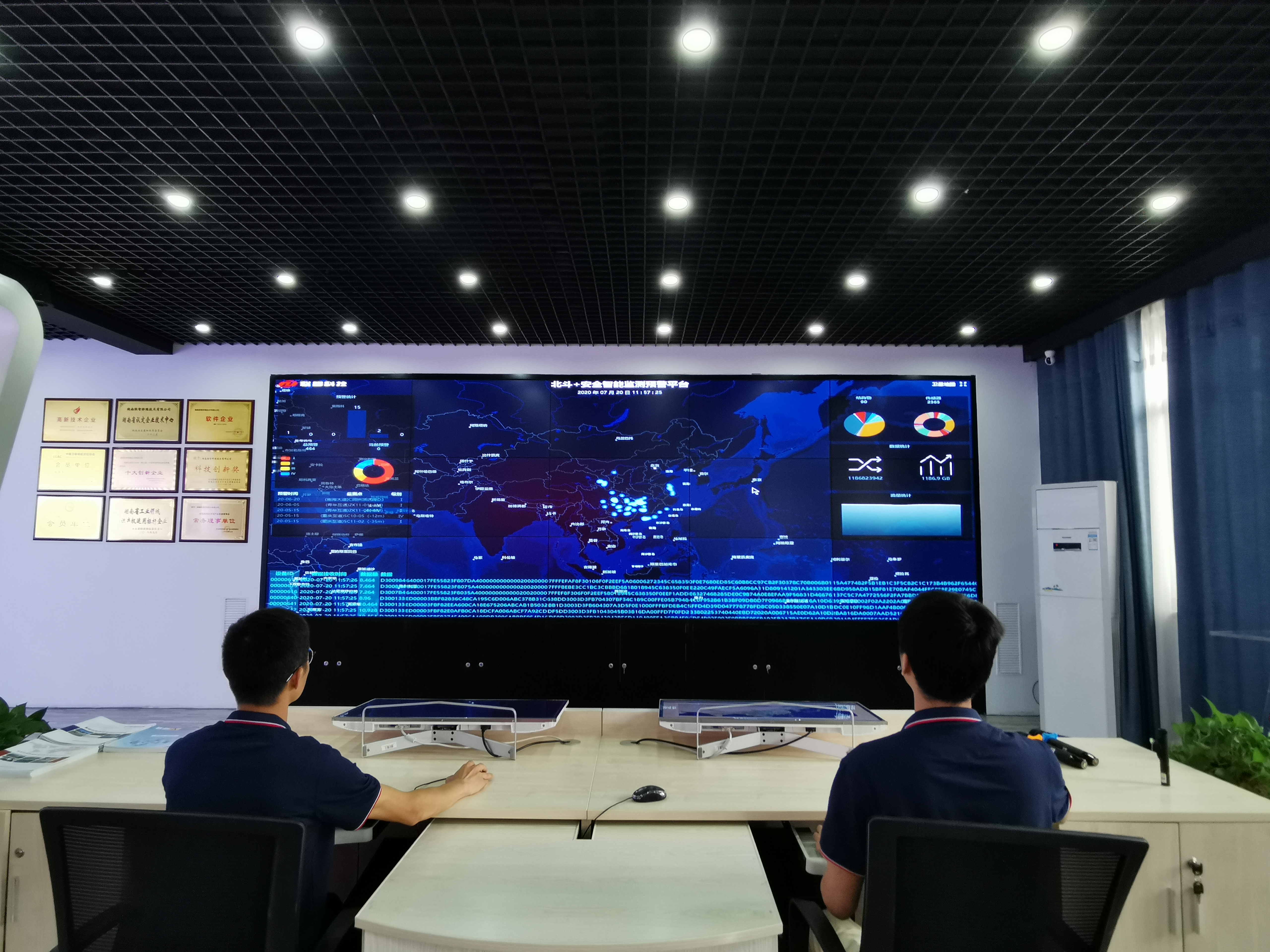 联智科技卫星信号接受收中心。   均为长沙晚报通讯员梁彪摄