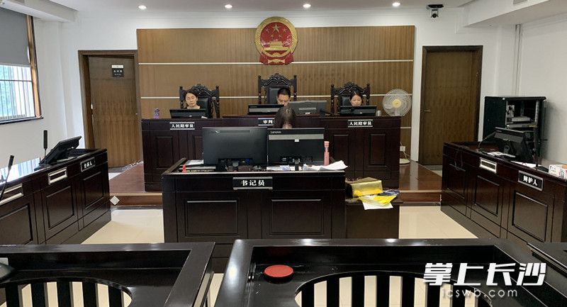 网络庭审现场。长沙晚报通讯员刘笑贫摄