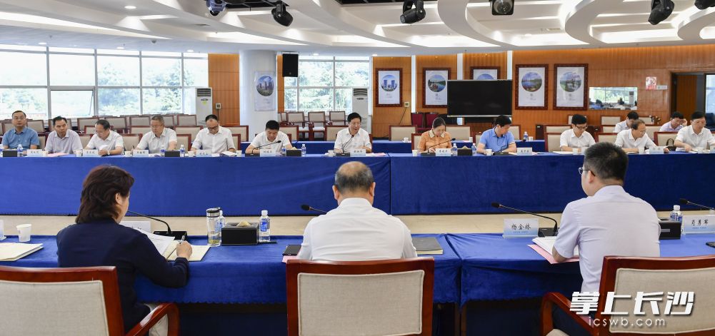 胡衡华主持召开座谈会。长沙晚报全媒体记者 余劭劼 摄
