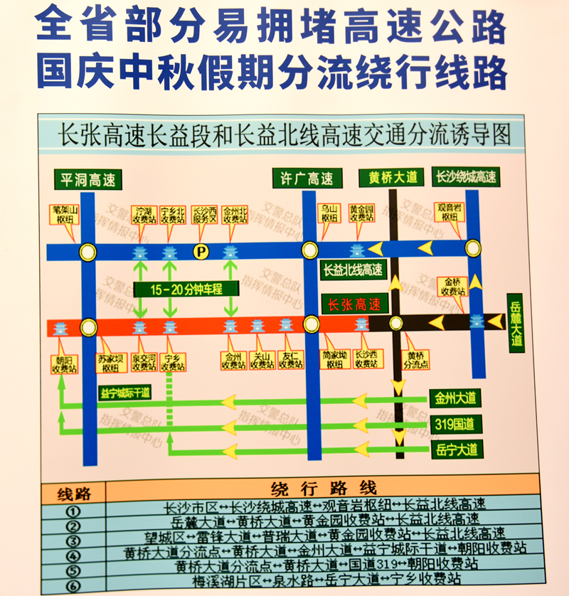 长张高速唱一段和长益北线高速交通分流诱导图。长沙晚报全媒体记者 刘琦 翻拍
