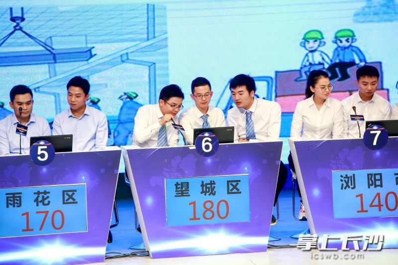 比赛现场，选手们踊跃作答。长沙应急供图