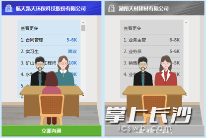 线上“全真模拟招聘会”效果图。