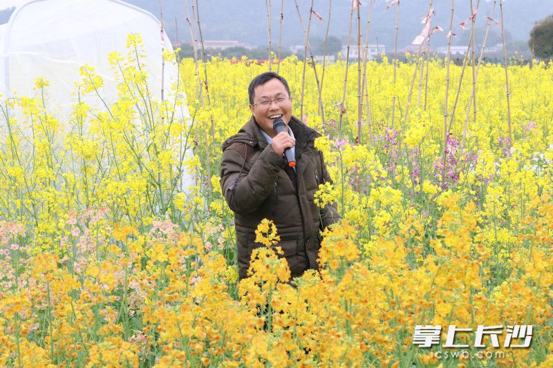 近日，湖南农业大学农学院45名师生将课堂搬进了长沙县黄花镇崩坎村实验基地。图为湖南农大农学院教授邬贤梦在给学生上课。均为学校供图