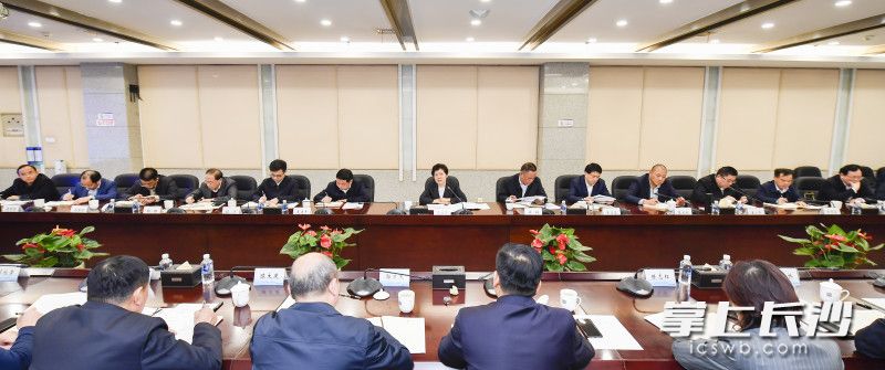 3月24日下午，省委常委、市委书记吴桂英调研长沙高新区并主持召开座谈会。长沙晚报全媒体记者 余劭劼 摄
