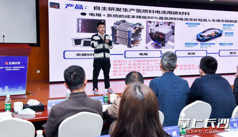 路演选手正在讲述自己团队的产品和和研究方向。