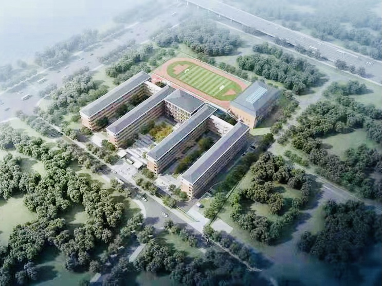 清水塘前进小学俯瞰效果图。