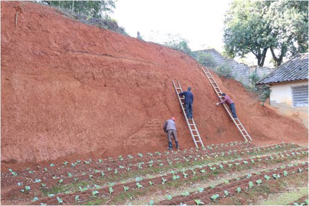 古港古城遗址之东墙外侧断面清理