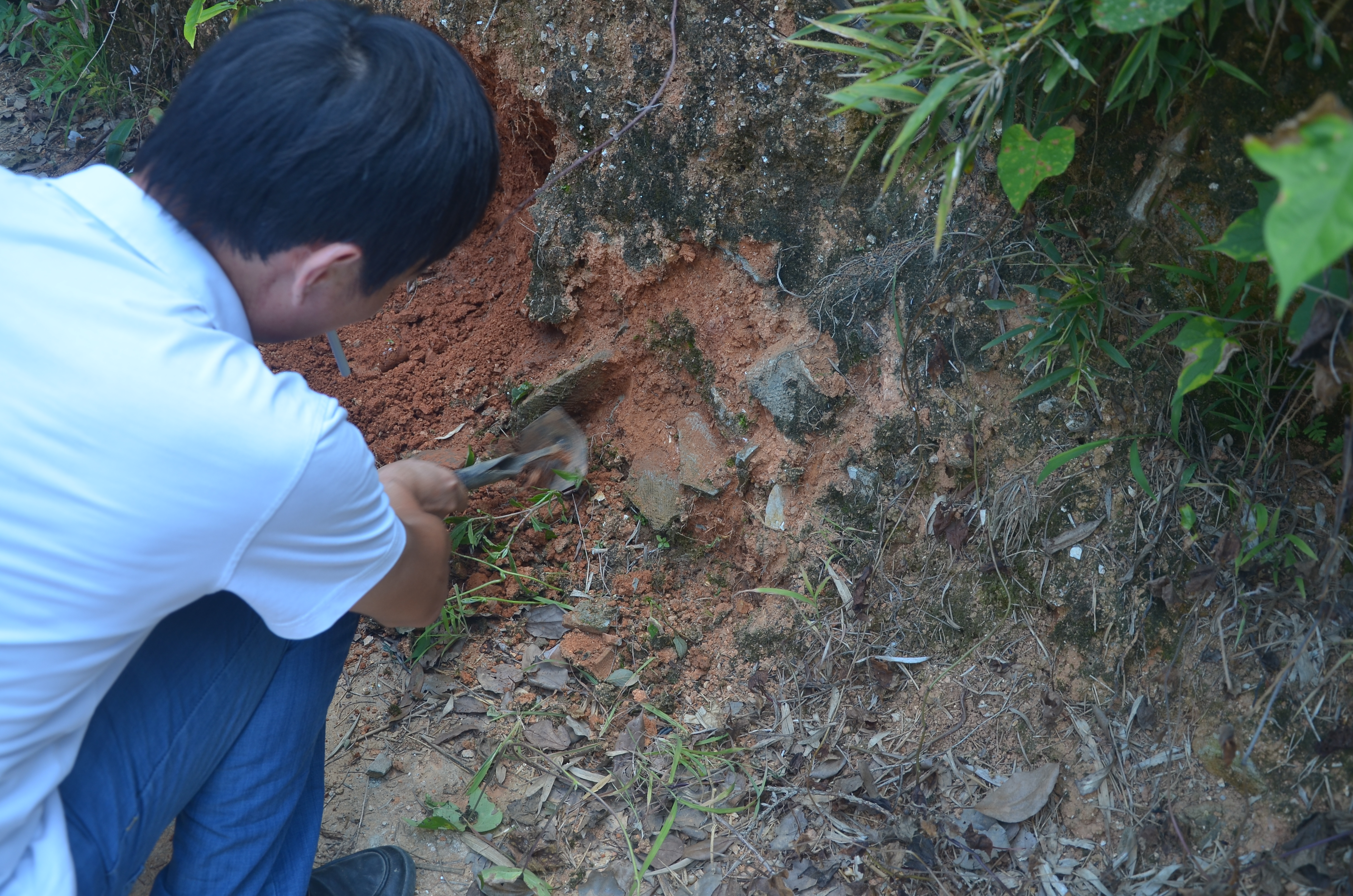 调查中，在城墙下部发现早期瓦片并最终确认此处为城墙。