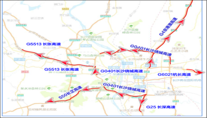 出城高速拥堵路段