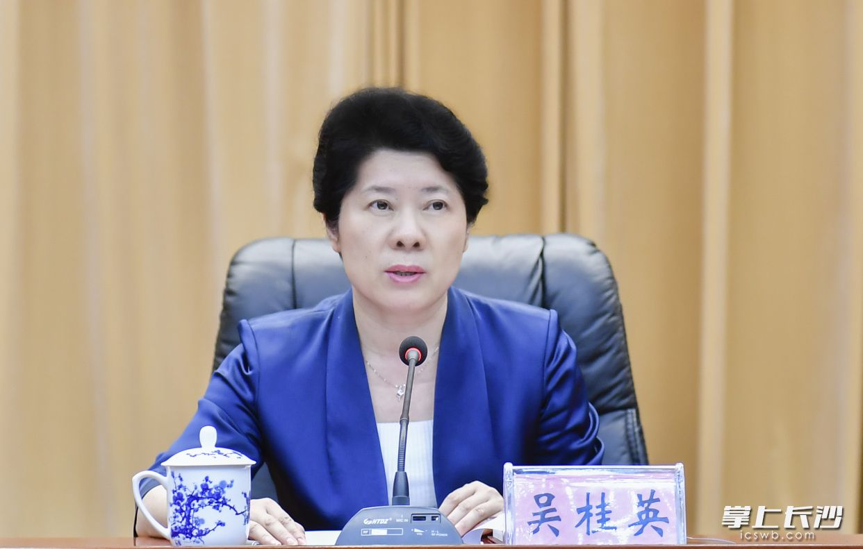 省委常委、市委书记吴桂英讲话。长沙晚报全媒体记者 余劭劼 摄