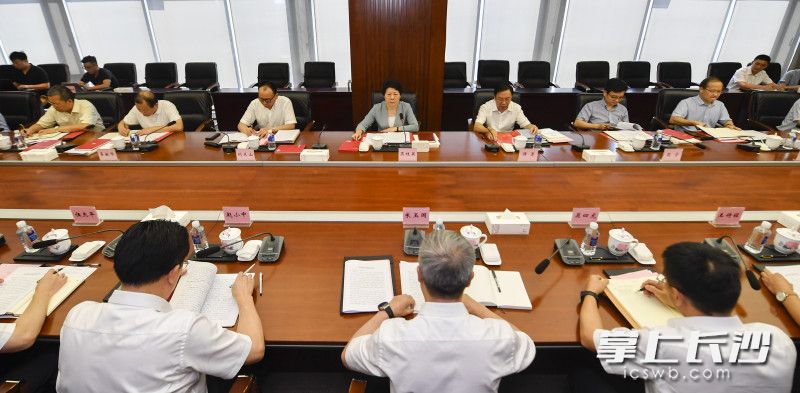 调研中，吴桂英主持召开座谈会。长沙晚报全媒体记者 余劭劼 摄