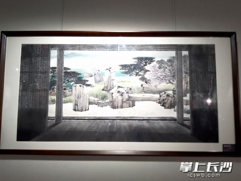 现场展出的均是津湘两地国画大师的精品力作。长沙晚报全媒体记者 王斌 摄