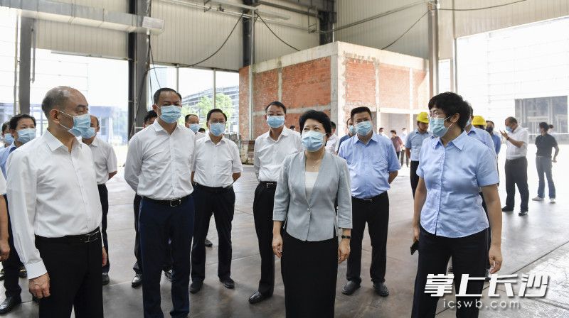8月19日上午，省委常委、市委书记吴桂英调研中联智慧产业城。长沙晚报全媒体记者 余劭劼 摄