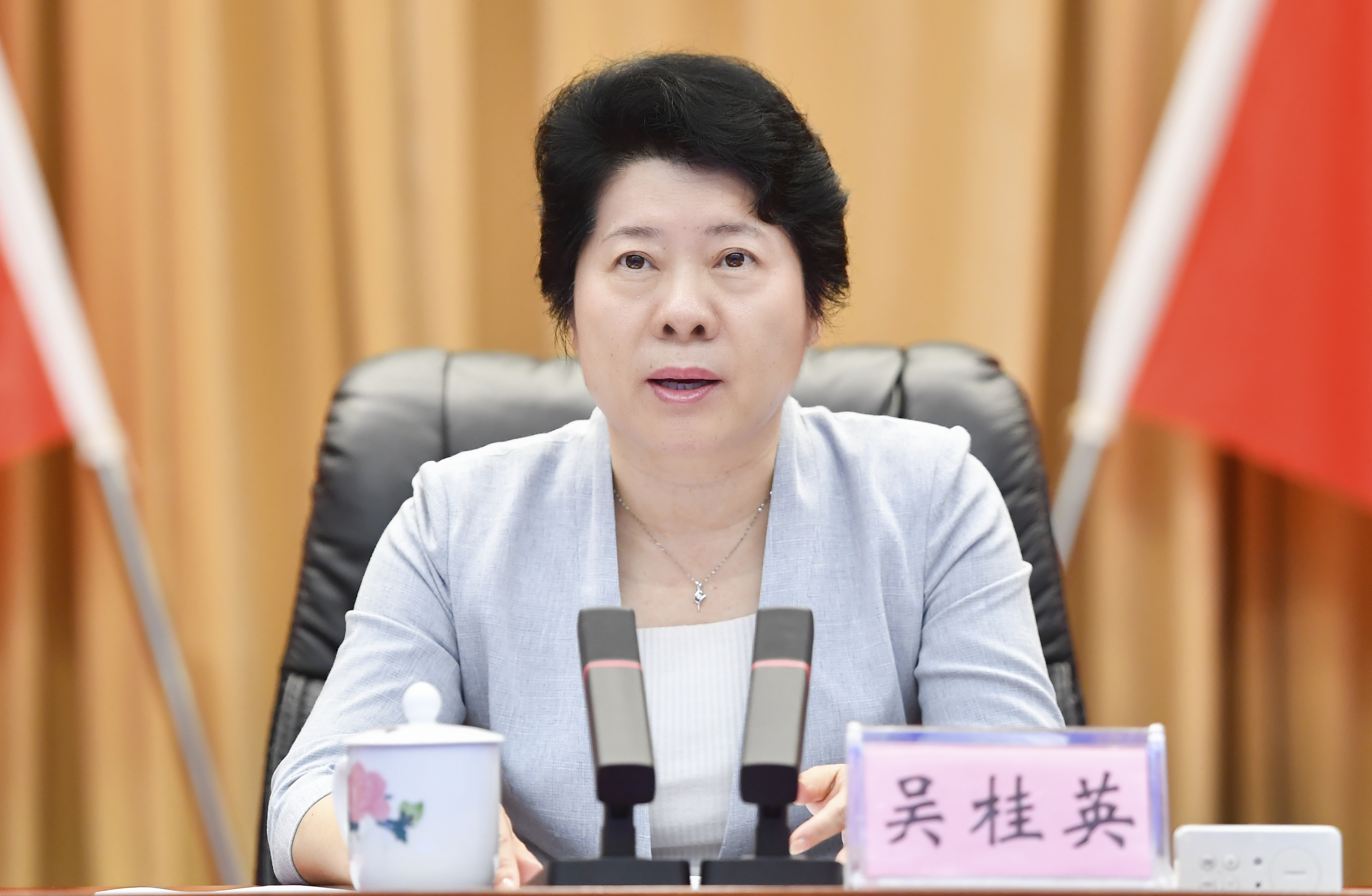 省委常委、市委书记吴桂英出席会议并讲话。长沙晚报全媒体记者 余劭劼 摄