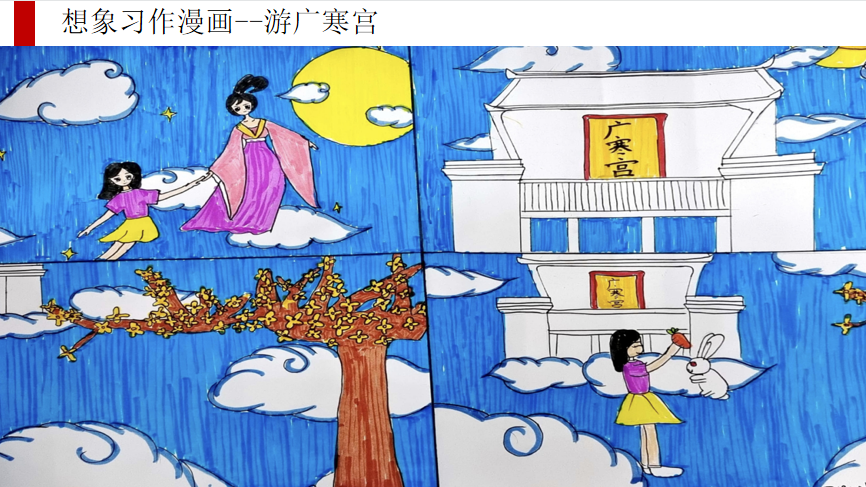 一名学生的想象习作漫画。