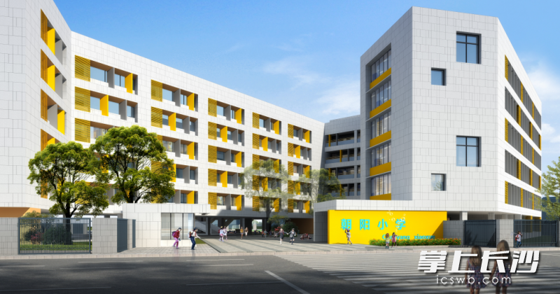 朝阳小学入口透视图