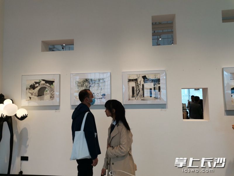 读者观看吴冠中艺术书籍展