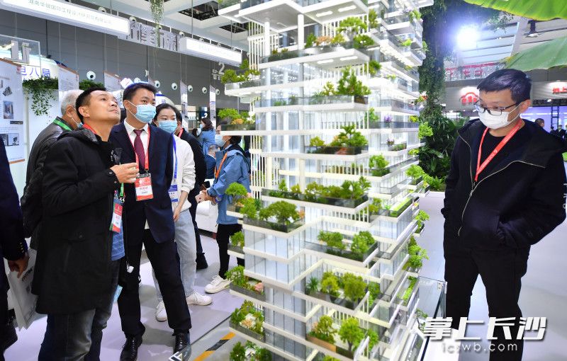 嘉宾们在展厅参观。长沙晚报全媒体记者 邹麟 摄