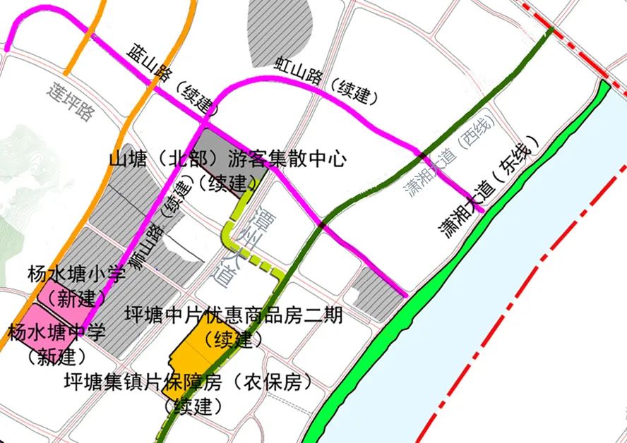 虹山路、蓝山路、狮山路项目位置图