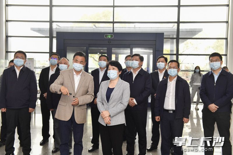 11月3日上午，省委常委、市委书记吴桂英调研长沙县（长沙经开区）经济社会发展情况。长沙晚报全媒体记者 余劭劼 摄