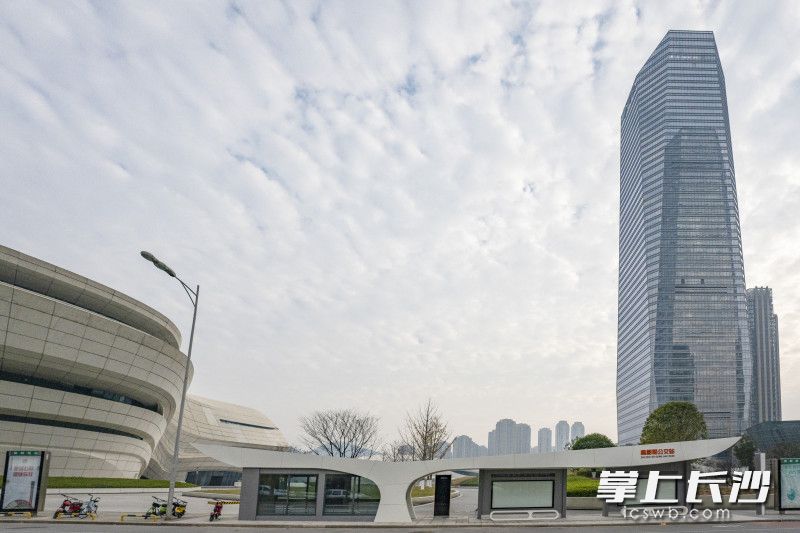 株树咀站造型与梅溪湖国际文化艺术中心相呼应。