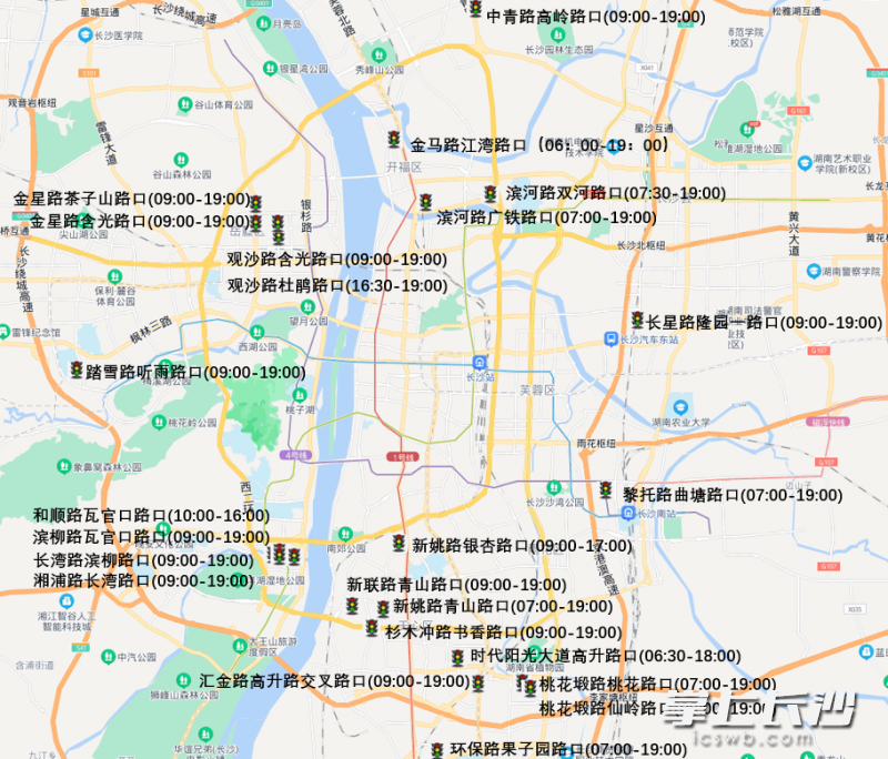 应用感应控制信号灯路口分布图。