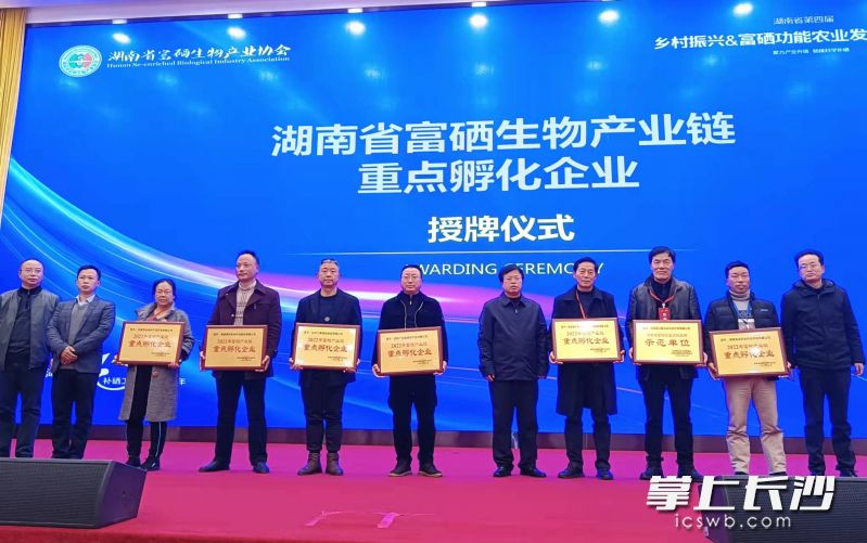 湖南省富硒产业链重点孵化企业授牌仪式。均为长沙晚报全媒体记者 王斌 摄