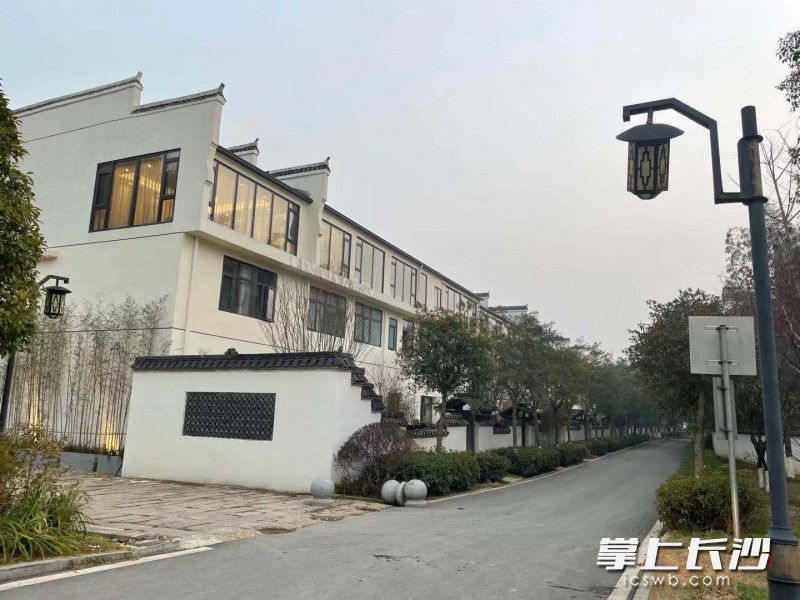 江南风格的庭院，前后屋都是青山绿水。
