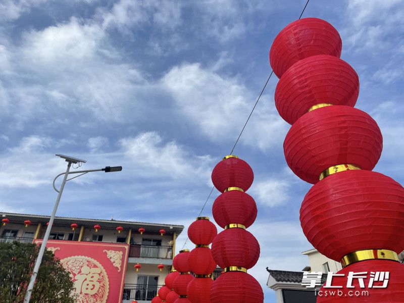 社区处处张灯结彩，年味十足