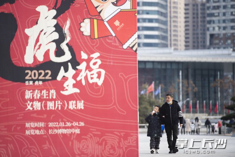 在长沙博物馆，春节里的展览也吸引了不少游客参观